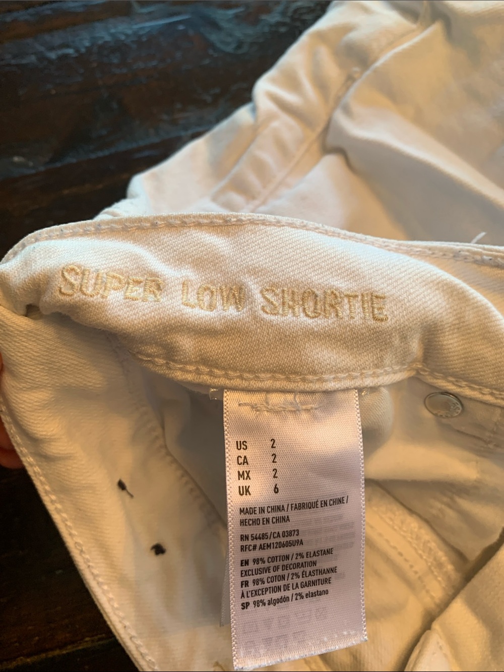American Eagle Outfitters White Frayed Denim Cutoff Shorts - Picture 3 of 4